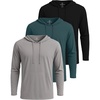 image:image3 Pack Mens Cotton Hoodies Long Sleeve Workout Casual Pullover SweatshirtSet 11