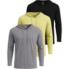 image:image3 Pack Mens Cotton Hoodies Long Sleeve Workout Casual Pullover SweatshirtSet 12