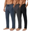 image:image3 Pack Mens Cotton Pajama Pants Pockets Lounge PJ Bottoms Soft Sleep PjsCotton Set 5