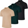 image:image3 Pack Mens Cotton Pique Polo Shirts Short Sleeve Collared Golf Work TopsSet a