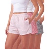 image:image3 Pack Womens Cotton Pajama Shorts Boxer Lounge Sleepwear PJs with PocketsBlack Gingham  Mineral Red Gingham  Pale Lilac Gingham