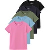 image:image4 Pack Girls Cotton Tshirts Short Sleeve Crew Neck Tees Kids Teens TopsSet 5