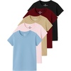 image:image4 Pack Girls Cotton Tshirts Short Sleeve Crew Neck Tees Kids Teens TopsSet 6