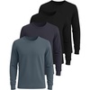 image:image4 Pack Mens Cotton Long Sleeve Shirts Crew Neck Work Casual Jersey T ShirtSet 7