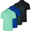 image:image4 Pack Mens Cotton Pique Polo Shirts Short Sleeve Collared Golf WorkSet 9