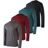image:image4 Pack Mens Dry Fit Long Sleeve Workout Shirts Gym Athletic Tee FishingSet B