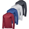 image:image4 Pack Mens Dry Fit Long Sleeve Workout Shirts Gym Athletic Tee FishingSet C