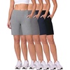image:image4 Pack Womens 9 Bermuda Shorts Athletic Yoga Running Workout Pockets LongSet 10