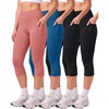 image:image4 Pack Womens Capri Leggings with Pockets High Waisted Yoga Workout CaprisSet 2