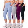 image:image4 Pack Womens Capri Leggings with Pockets High Waisted Yoga Workout CaprisSet 3