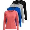 image:image4 Pack Womens Cotton Long Sleeve T Shirts Crewneck Basic Workout Tops TeesSet 2