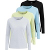 image:image4 Pack Womens Cotton Long Sleeve T Shirts Crewneck Basic Workout Tops TeesSet 3