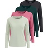 image:image4 Pack Womens Cotton Long Sleeve T Shirts Crewneck Basic Workout Tops TeesSet 4