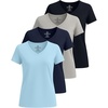 image:image4 Pack Womens Cotton Short Sleeve V Neck T Shirts Casual Tops Basic TeesSet 10