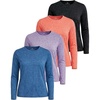 image:image4 Pack Womens Dry Fit Long Sleeve Sun Shirts UPF 50 Hiking Workout TopsSet 17