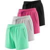image:image4 Pack Womens Dry Fit Zipper Pockets Shorts Athletic Running High WaistedSet 14