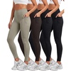 image:image4 Pack Womens Leggings with Pockets Yoga Pants Tummy Control Workout GymSet 14