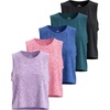 image:image5 Pack Womens Dry Fit Crop Tank Tops Sleeveless Athletic Workout Gym YogaSet 1