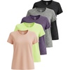 image:image5 Pack Womens Dry Fit Workout Tops Crew Neck T Shirts Athletic Gym TeesSet 11