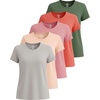 image:image5 Pack Womens Dry Fit Workout Tops Crew Neck T Shirts Athletic Gym TeesSet 12