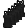 image:image5 Pack Womens Racerback Crop Tank Tops Dry Fit Workout Athletic Gym YogaSolid Black  Solid Black  Solid Black  Solid Black  Solid Black