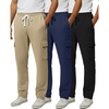 image:imageReal Essentials 3 Pack Mens Tech Fleece Open Bottom Cargo Sweatpants with Pockets Available in Big amp TallSet 1