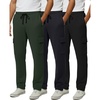 image:imageReal Essentials 3 Pack Mens Tech Fleece Open Bottom Cargo Sweatpants with Pockets Available in Big amp TallSet 2