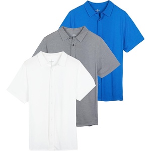 image:image3 Pack Mens Button Down Shirts Short Sleeve Jersey Casual Dress CollaredSet 5