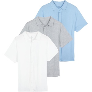 image:image3 Pack Mens Button Down Shirts Short Sleeve Jersey Casual Dress CollaredSet 6