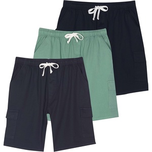 image:image3 Pack Mens Cotton Cargo Shorts Drawstring Elastic Waist Casual Work PocketSet 4