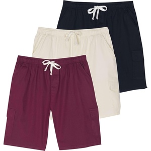 image:image3 Pack Mens Cotton Cargo Shorts Drawstring Elastic Waist Casual Work PocketSet 5