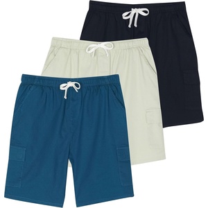 image:image3 Pack Mens Cotton Cargo Shorts Drawstring Elastic Waist Casual Work PocketSet 6