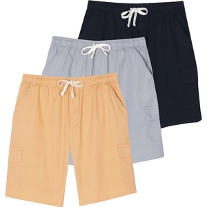 image:image3 Pack Mens Cotton Cargo Shorts Drawstring Elastic Waist Casual Work PocketSet 7