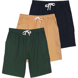 image:image3 Pack Mens Cotton Cargo Shorts Drawstring Elastic Waist Casual Work PocketSet 8