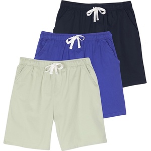 image:image3 Pack Mens Cotton Chino 7 Shorts Casual Lounge Elastic Waist DrawstringSet 2