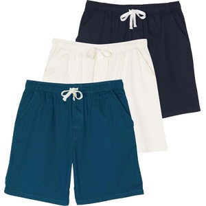 image:image3 Pack Mens Cotton Chino 7 Shorts Casual Lounge Elastic Waist DrawstringSet 6