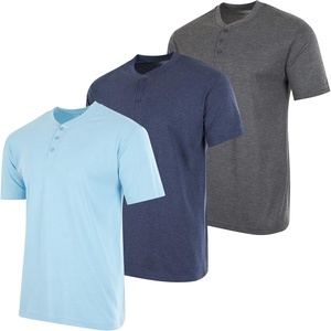 image:image3 Pack Mens Cotton Henley Shirts Short Sleeve Button Up Casual Work LoungeShort Sleeve  Set 6
