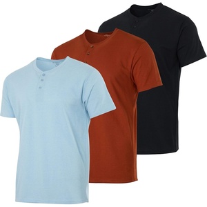 image:image3 Pack Mens Cotton Henley Shirts Short Sleeve Button Up Casual Work LoungeShort Sleeve  Set 9