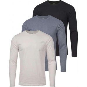 image:image3 Pack Mens Cotton Long Sleeve Pocket T Shirts Crew Neck Athletic WorkoutSet 7