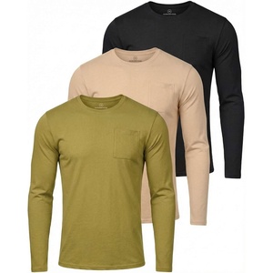 image:image3 Pack Mens Cotton Long Sleeve Pocket T Shirts Crew Neck Athletic WorkoutSet 9