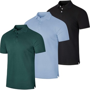 image:image3 Pack Mens Cotton Pique Polo Shirts Short Sleeve Collared Golf Work TopsSet E