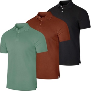 image:image3 Pack Mens Cotton Pique Polo Shirts Short Sleeve Collared Golf Work TopsSet F