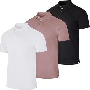 image:image3 Pack Mens Cotton Pique Polo Shirts Short Sleeve Collared Golf Work TopsSet H