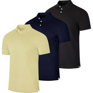 image:image3 Pack Mens Cotton Pique Polo Shirts Short Sleeve Collared Golf Work TopsSet L