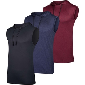 image:image3 Pack Mens Dry Fit Tank Top Hoodie Sleeveless Workout Gym Muscle ShirtsSet 1