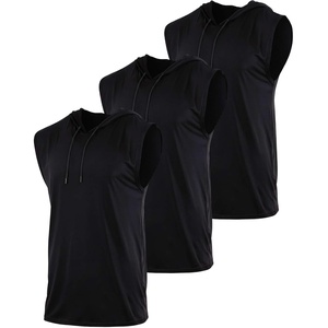 image:image3 Pack Mens Dry Fit Tank Top Hoodie Sleeveless Workout Gym Muscle ShirtsSet 10