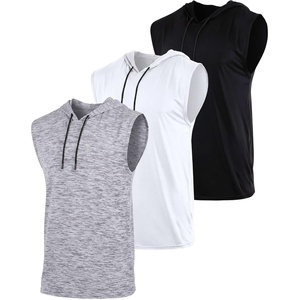image:image3 Pack Mens Dry Fit Tank Top Hoodie Sleeveless Workout Gym Muscle ShirtsSet 12