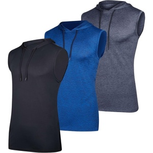 image:image3 Pack Mens Dry Fit Tank Top Hoodie Sleeveless Workout Gym Muscle ShirtsSet 3