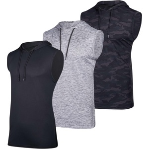 image:image3 Pack Mens Dry Fit Tank Top Hoodie Sleeveless Workout Gym Muscle ShirtsSet 5