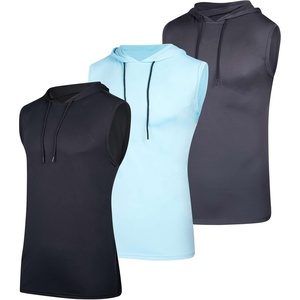image:image3 Pack Mens Dry Fit Tank Top Hoodie Sleeveless Workout Gym Muscle ShirtsSet 6